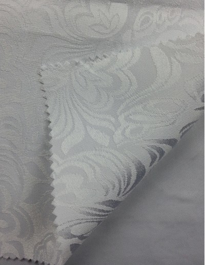 TB-FDN  提花桌布  枱布 100％滌  鬱金香-純白  花瓣紋 正面照